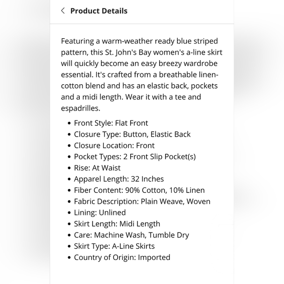 St. John's Bay Women's Chambray Midi Maxi Skirt 2X Button Front Cotton Linen - Picture 3 of 10